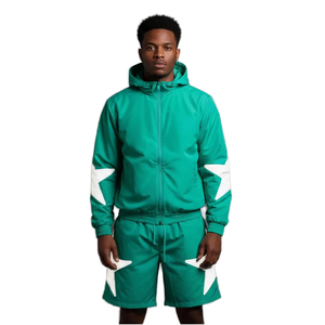Street Wear Windbreaker Shorts And <b>Jacket</b> Sets <b>Zip</b> <b>Up</b> <b>Jacket</b> And Shorts Two Pieces Set Reflective Nylon Windbreaker Tracksuit - Product Image 1