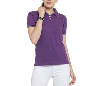 Polo de golf pour femme à manches courtes, en piqué de coton brodé, couleur unie, col à revers, uniforme professionnel de luxe, vente chaude - Product Image 2