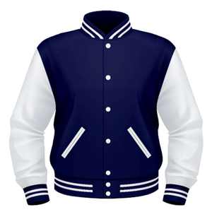Chaqueta Varsity Personalizada OEM para Hombre, Transpirable, de Piel de Vaca, Impermeable para Invierno, Talla Grande, con Decoración de Piel, Venta al Por Mayor, a la Moda - Product Image 1