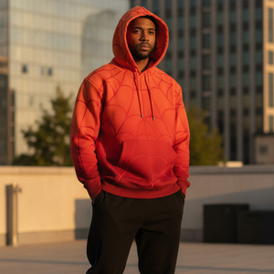 Sweat-shirts à capuche Spider vierges pour hommes, en molleton décontracté et ample, avec impression de logo personnalisé en mousse, vente en gros - Product Image 5