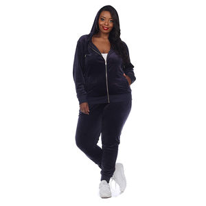 Fabricante al por mayor de ropa deportiva de lana con capucha para mujer, conjunto deportivo de dos piezas para fitness, proveedor OEM para mujer - Product Image 1