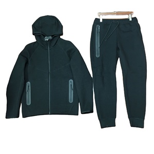 Ensemble de survêtement sport deux pièces oversize en molleton de haute qualité pour homme – Hoodie zippé et pantalon de jogging - Product Image 4
