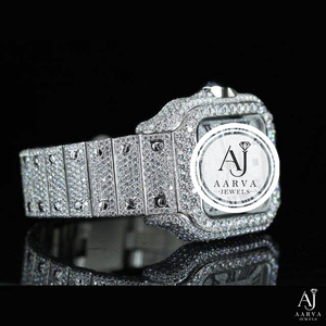 Montre mécanique de luxe avec cadran carré, incrustation de cristaux, bracelet analogique en acier inoxydable de 18 mm, décoration en strass, cadeau - Product Image 1