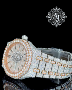 นาฬิกาข้อมือ Afar Jewels ประดับเพชรและมอสซาไนต์ ตัวเรือนสีโรสโกลด์ สายแบบกำไล แสดงวันที่ นาฬิกาหรูสำหรับออกงาน - Product Image 4