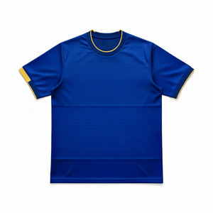 Maillot de football unisexe à manches courtes, col rond, en polyester anti-humidité, coupe régulière pour adulte, couleur unie, été, avec nom d'équipe et motif à carreaux - Product Image 1
