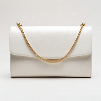 Pochette de Soirée Vintage en Cuir Véritable Shine pour Femme, Fermeture Éclair, Perles, Design Portable, Tendance Féminine