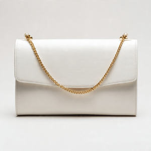 Pochette élégante en cuir véritable Shine, style preppy, avec fermeture éclair et perles, pour femme, tendance mode - Product Image 4