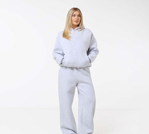 Ensemble de survêtement pour homme à manches longues, deux pièces, à capuche, en polaire, coupe-vent, respirant, pour la course à pied, vêtements de sport, vente en gros, personnalisé, 100% coton - Product Image 1