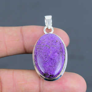 Pendentif de Purpurite de concepteur de pierres précieuses naturelles en argent Sterling 925 massif pendentif fait à la main pendentif de déclaration cadeau pour sa maman femme - Product Image 1