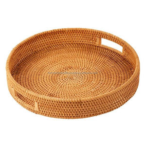 Fabricante de bandejas de servir de ratán natural, hechas a mano, ecológicas, tamaño personalizado para decoración del hogar, suministro para hoteles y restaurantes, desde Vietnam. - Product Image 1