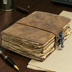 Antique Deckle Edge Paper Blank Spell <b>Book</b> of Shadows Travel Notebook Sketchbook - Product Image 3