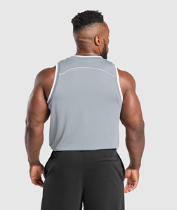 2026 <b>Men</b> Sleeveless Gym Tank <b>Top</b> Breathable <b>Mesh</b> Workout Vest Quick Dry Athletic Fitness Shirt Custom Logo Wholesale - Product Image 4