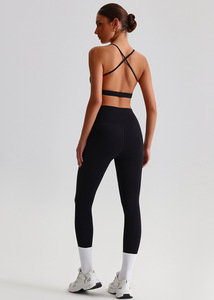 Women's Custom Free Logo Solid Seamless Breathable Four-Way Stretch High Waist Full Length Lightweight 2-Piece Sets Yoga Four-Wa - Product Image 2
