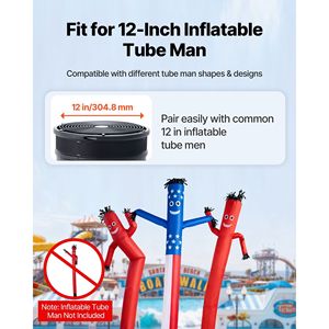 1/2 HP 370W PP Blower <b>Fan</b> for Inflatable Tube Guy IPX3 Waterproof Wacky Waving Wind Flying Puppet Dancer <b>12</b>-<b>Inch</b> Inflatable - Product Image 2