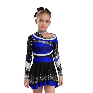 Vêtements de sport de haute qualité, respirants, en polyester, pour équipes, vêtements de danse pour filles, uniformes de cheerleading pour enfants avec strass - Product Image 2