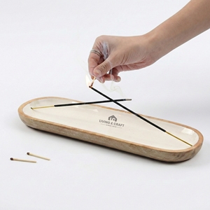 Elegante Porta Incienso Árabe Hecho a Mano de Madera con Recolector de Ceniza para Meditación en Ramadán y Decoración del Hogar - Product Image 3