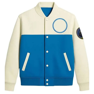 Chaquetas Varsity de Cuello Redondo para Mujer, Diseño de Paneles Dobles con Bloques de Color, Ropa de Moda Urbana, Abrigos de Manga Larga - Product Image 1