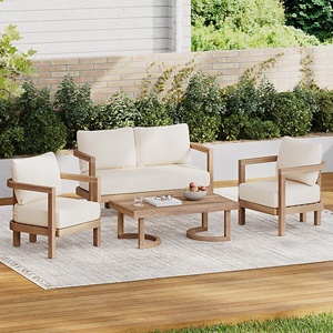 Juego de Muebles de Patio de Madera de Teca de Diseño Moderno de Alta Gama para Jardín, Muebles de Exterior para Hoteles, Jardín de Madera - Tiar - Product Image 1