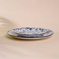Service de table ovale en céramique Kairaus, motif marbré bleu et blanc, lot de 2, emballé dans une boîte Bluebell, compatible micro-ondes et lave-vaisselle
