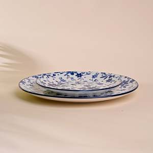 Marble-Design Porcelain Dinnerware <b>Set</b> Bluebell Stocked Boxed <b>Microwave</b> Oven Dishwasher Safe - Product Image 1