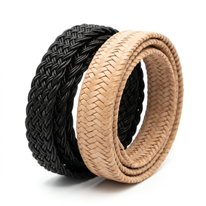 Premium Real Leather <b>Braided</b> Cords 5mm Round Genuine Cowhide <b>Cord</b> for Jewelry Making DIY Bolo Tie Bracelet Making Supplies - Product Image 1