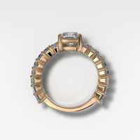 Bague de fiançailles en diamant de laboratoire certifié IGI, taille radiant 4 carats, avec accent baguette, bague de mariage solitaire en or massif 14K, qualité VS