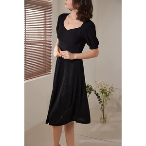 Robe décontractée en maille unie à manches courtes pour femmes, collection été 2026, style maxi, pour jeunes filles - Product Image 5