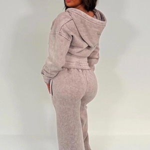 Conjunto Deportivo para Mujer, Sudadera Corta con Capucha, Rayas Coloridas, Pantalones Deportivos de Cintura Alta y Corte Acampanado, Ideal para Mujeres Altas, Ropa Casual para Estar en Casa o Hacer Ejercicio - Product Image 2