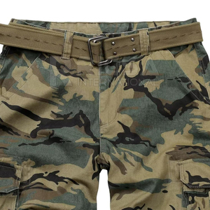 Men Casual Hunting <b>Shorts</b> 100% Cotton Knitted Solid Performance Outdoor <b>Cargo</b> Design Breathable <b>Lightweight</b> Multi-Pocket Camping - Product Image 5