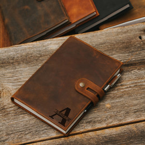Étui de protection pliable de luxe en cuir véritable de haute qualité pour carnet, couverture de journal rechargeable, support d'écriture pour affaires - Product Image 4