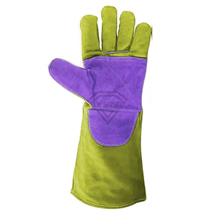 Gants de soudure en cuir personnalisés, résistants à la chaleur, en cuir de vachette pleine fleur, gants de travail de sécurité à manchette longue, équipement de protection industriel - Product Image 3
