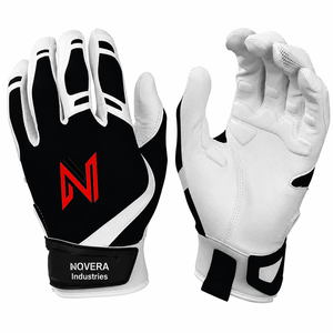 Premium Custom Logo NOVERA INDUSTRIES Children's Lightweight Quick-Dry Breathable Genuine Leather <b>Baseball</b> Batting <b>Gloves</b> - Product Image 4