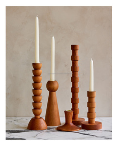 Candelabro de madera hecho a mano, diseño único, decoración del hogar para mejorar el estilo de la sala de estar, candelabros de madera, tarros de velas - Product Image 5