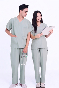 Custom Women's Medical <b>Scrub</b> <b>Set</b> with Embroidery Chest Pocket Stretch Spandex Nursing Uniform for Hospital & Salon Use - Product Image 5