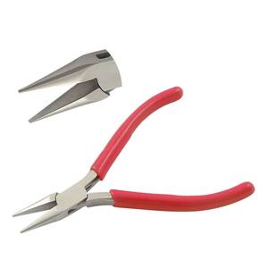 115mm Chain Nose Micro Line Pliers Smooth Spring PVC Handles for Jewelry Making DIY Crafts OEM Crimping Fishing Circlip - Product Image 1