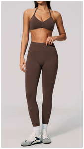 Ensemble de sport 2 pièces CIYING pour femme : Crop top uni et legging capri taille haute, séchage rapide, en Spandex/Nylon, pour fitness et activités sportives - Product Image 5
