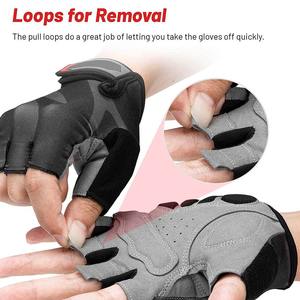 Gants de cyclisme demi-doigts personnalisés en gros Ammara en cuir et néoprène antidérapants, protection UV, respirants, pour l'été, vélo/moto - Product Image 2