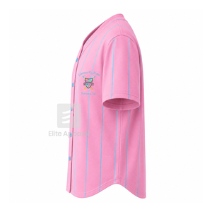 Camiseta personalizada de la hermandad Gamma Phi Delta con logo bordado en la parte delantera, color rosa y azul cielo, manga corta para mujer, ropa griega. - Product Image 4