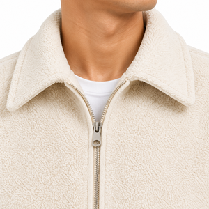Custom <b>Mens</b> for <b>Sherpa</b> Fleece Breathable Full Zip Stand Collar Casual Winter Bomber <b>Jacket</b> Soft Warm Streetwear Outerwear - Product Image 3