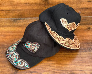 Gorras de camionero de cuero labrado a mano personalizadas a la moda al por mayor, gorras de camionero de cuero genuino de alta calidad personalizadas para hombres y mujeres - Product Image 3