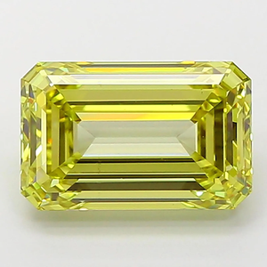 Diamante amarillo de corte esmeralda cultivado en laboratorio, piedra suelta para la fabricación de joyas - Product Image 2