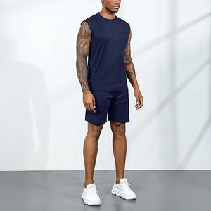 Men's Summer Casual 2 Piece Shorts Set Breathable Short Sleeves T-Shirt & Shorts Tracksuit Lightweight <b>Athletic</b> Lounge Outfit - Product Image 6