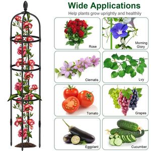 2 Packs 5.9FT Rustproof Garden Obelisk Trellis Fencing Trellis & Gates for Plant Tower Climbing Flower & Vegetable Vine Support - Product Image 6