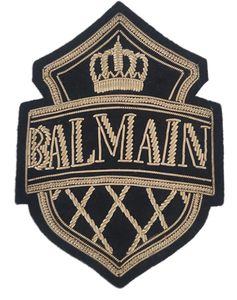 Luxury Custom Size Possible Hand-Embroidered Antique Silver Bullion Threads Sew-On <b>Badges</b> for Jackets, Blazers & Coats - Product Image 1