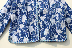 Veste courte matelassée en coton à imprimé floral, style bohème, veste bomber en coton pour femmes au meilleur prix - Product Image 3