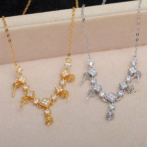 Soporte para Accesorios de Perlas de Plata S925, Cadena para Colgante con 5 Cuentas, Soporte para Borlas DIY, Vacío, 5729, Componentes y Fornituras para Joyería - Product Image 3