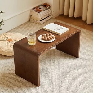 C Shaped End Table Couch Side Table, Item Placement <b>Computer</b> Office Side Table, Solid Wood Frame <b>for</b> Living Room Bedroom - Product Image 3