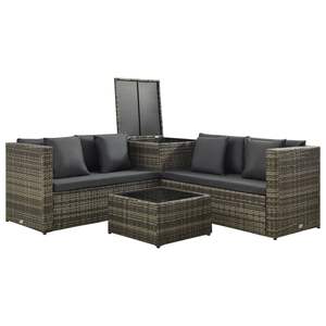 Juego de 4 Muebles de Patio Gris Oscuro, Colección Duradera para Comer al Aire Libre - Product Image 5