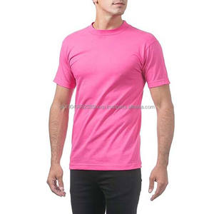 T-shirts à manches courtes en coton lourd pour hommes, col rond, couleur rose, coupe ajustée, qualité supérieure, respirant, streetwear, chemise pour hommes - Product Image 5