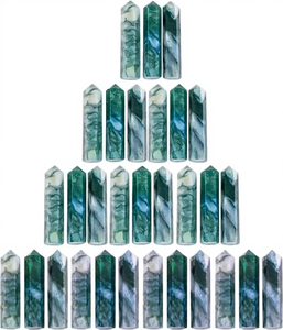 Polished Gemstone Crystal Points <b>Set</b> For Feng Shui Home Decoration <b>Pencil</b> Shape Semi Precious Stone Crafts - Product Image 2